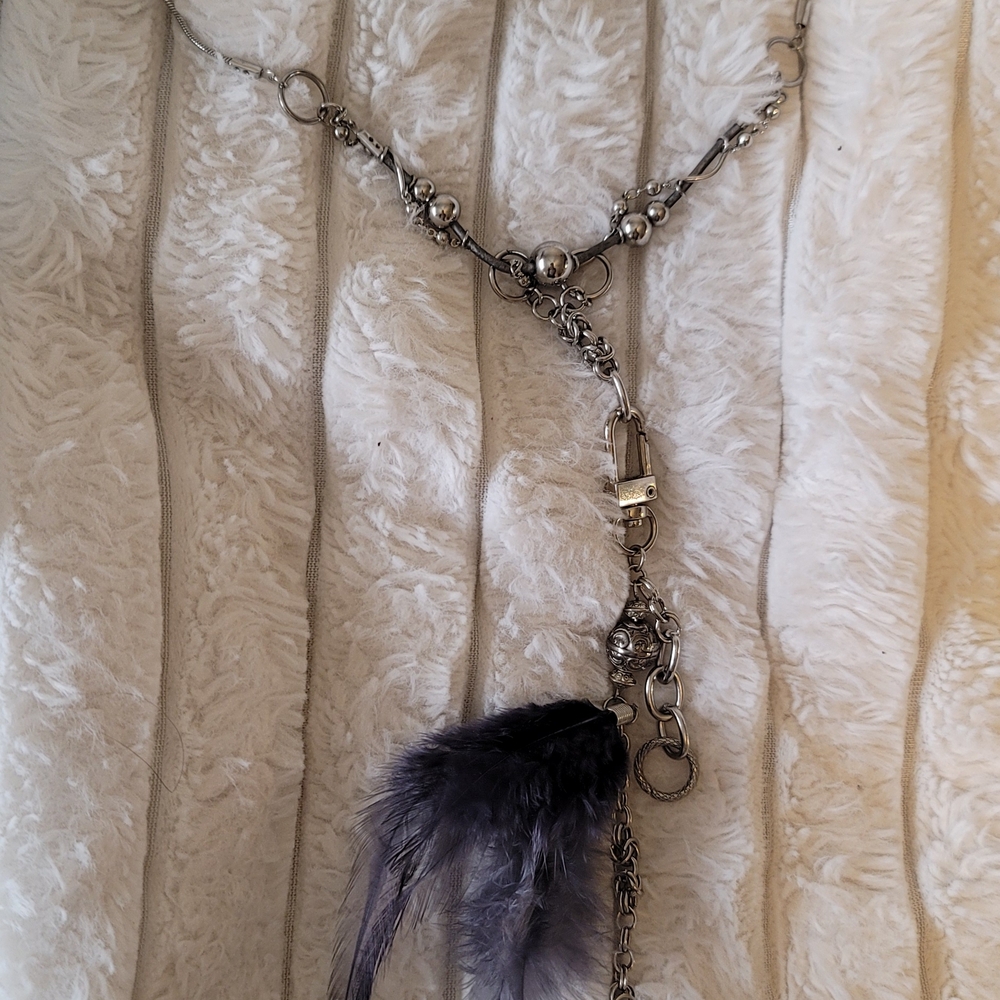 Silver Feather Chain Necklace